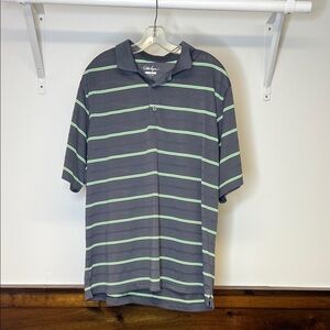 Walter Hagen Polo‎ Shirt with Gray and Green Stripes- XL